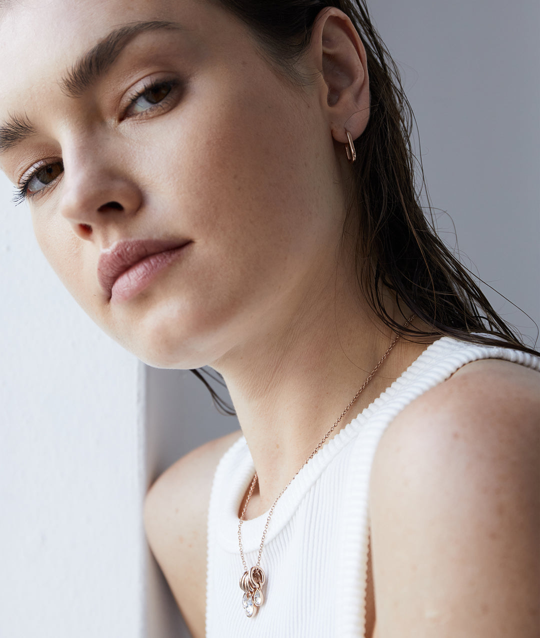 Like Diamonds Creole mit Anhänger in Rosé