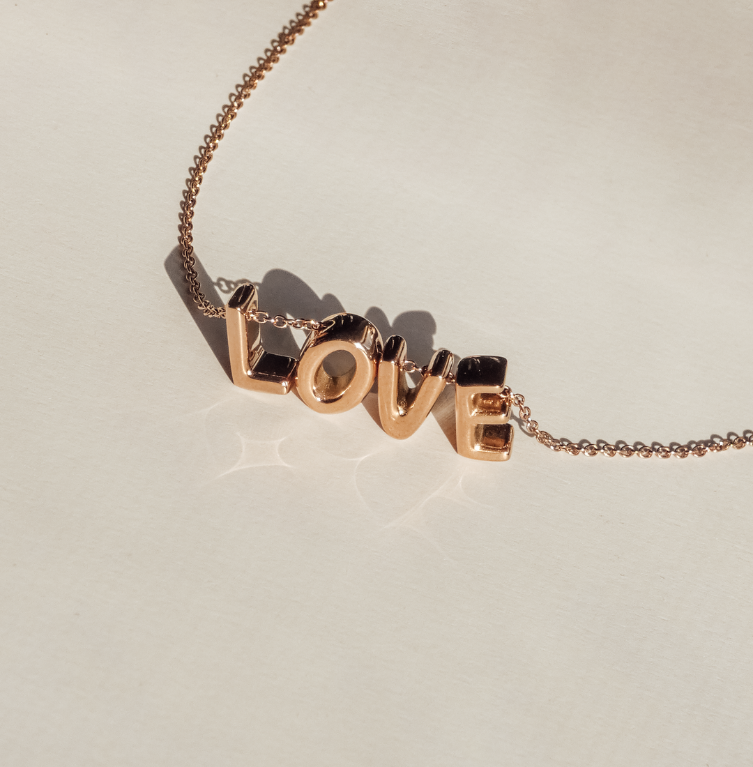 "Love Letters" Halskette in roségold